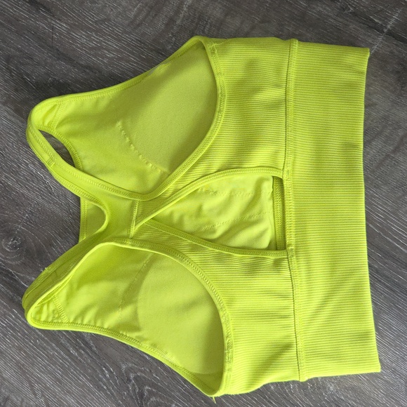 Adidas Ribbed Mix Longline Bra In Neon Yellow XS - Picture 6 of 8